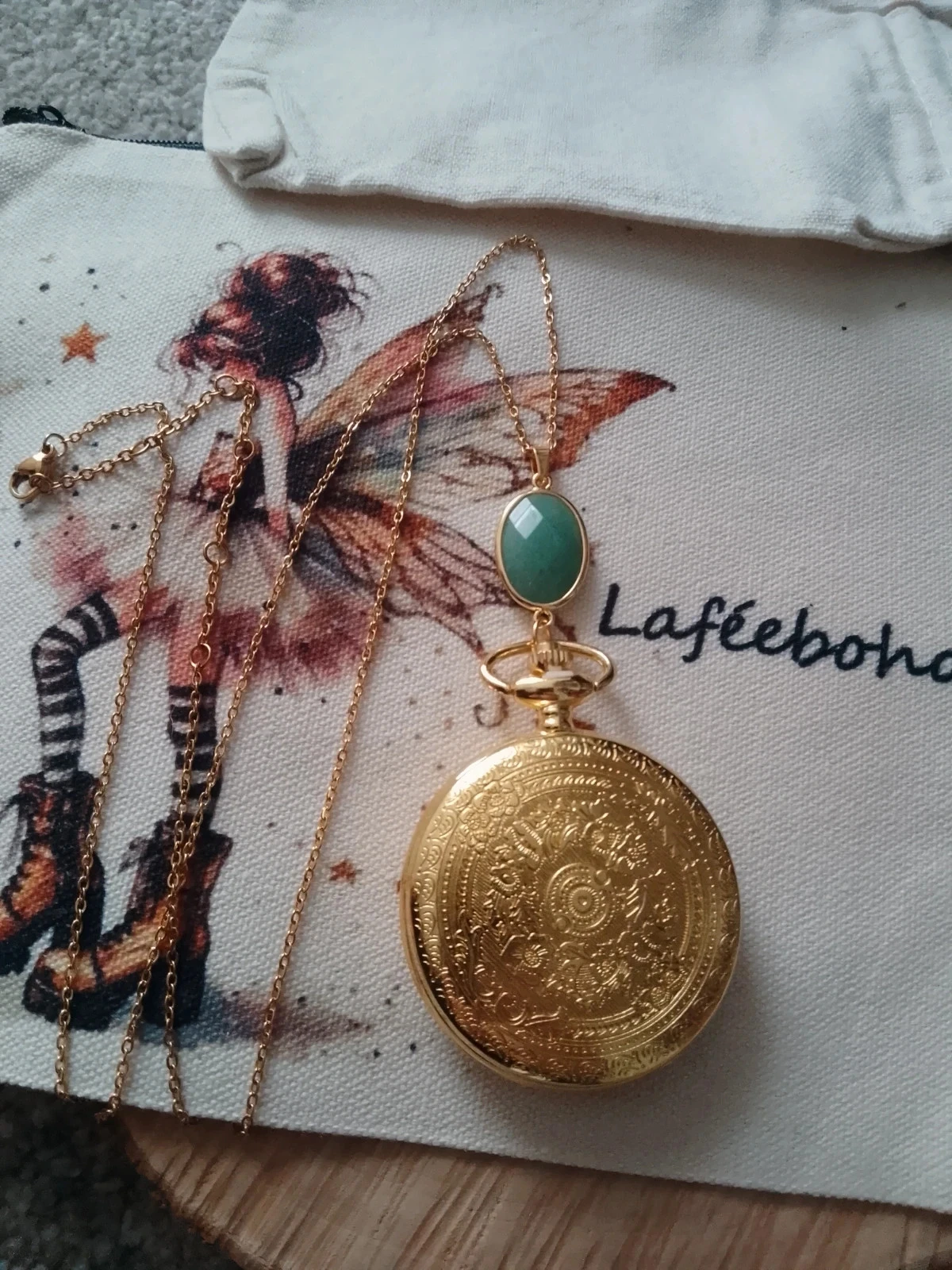 Collier sautoir met steen van avontuur met horloge – photo 3